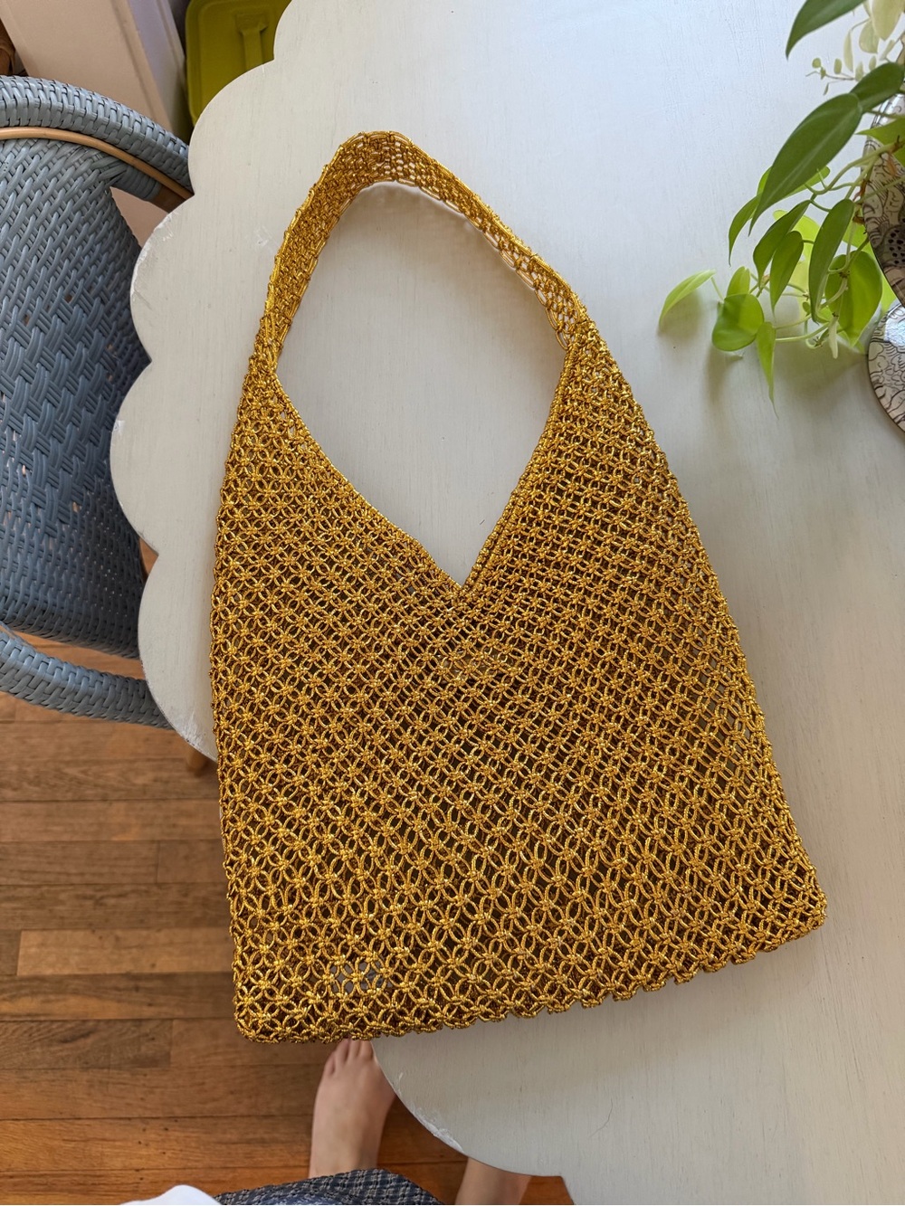 J. Crew Mustard Yellow Crochet Shoulder Bag